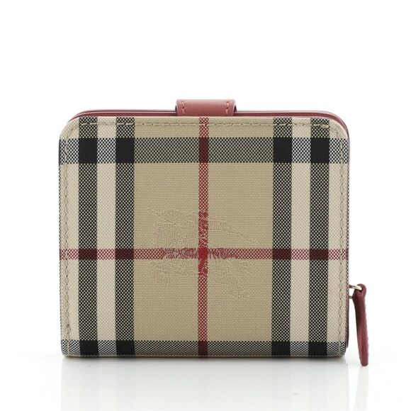 BURBERRY Finsbury Wallet Horseferry Check Canvas and Leather - Picture 3 of 14